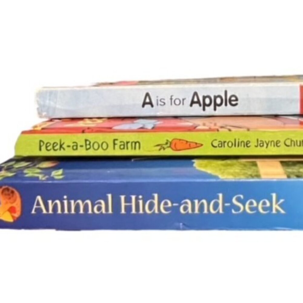 Book Bundle Kids, Animal Hide and Seek, A is for Apple, Peek-a-Boo Farm‎ GIFT